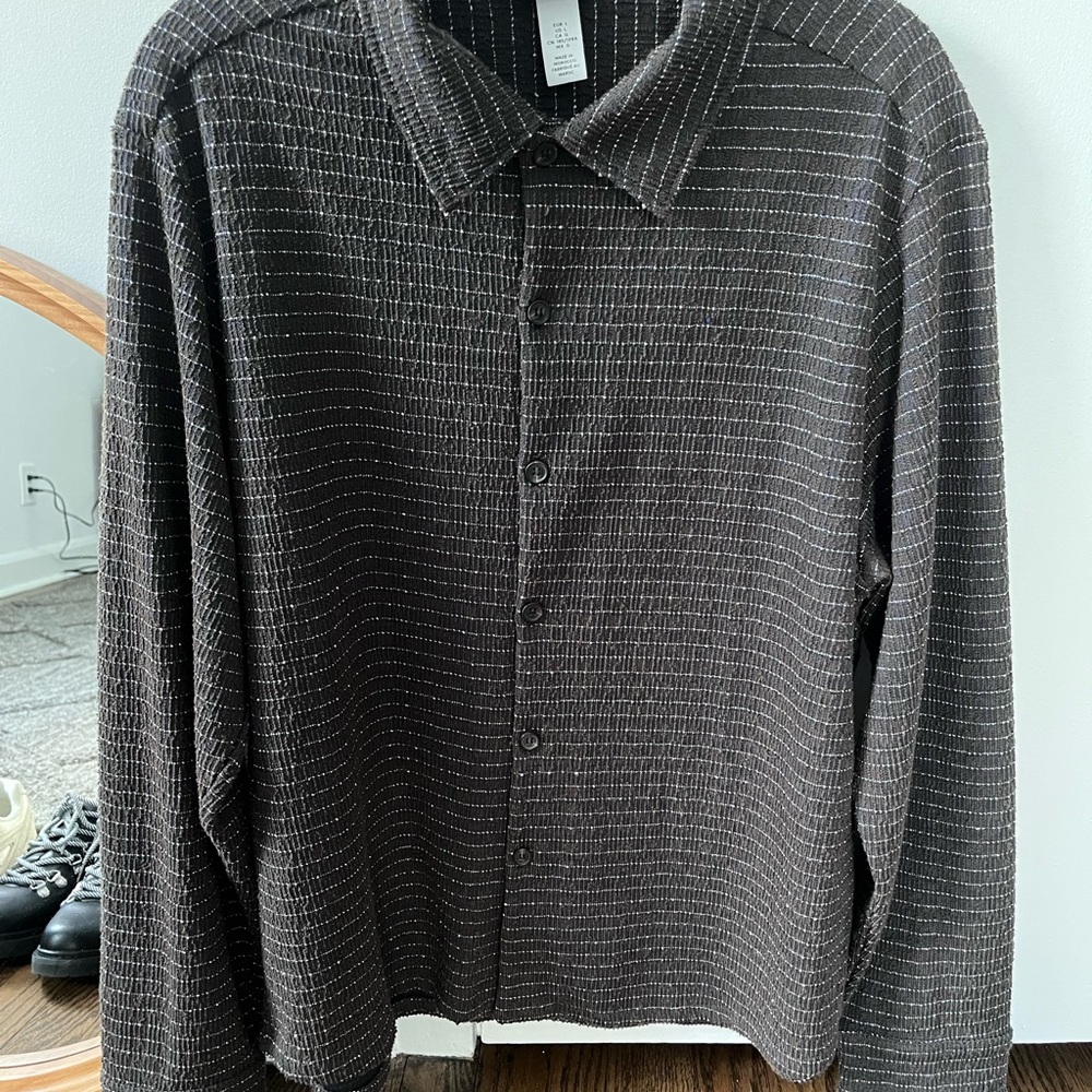 H&M Men’s Brown/Navy/White Shirt Jacket - Large